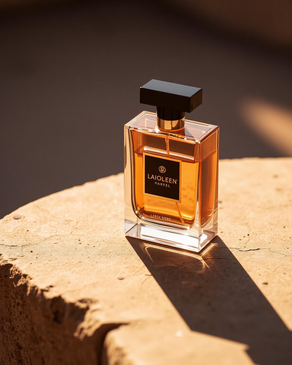 Luxury perfume still life in golden light
